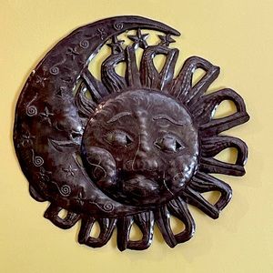 Stunning! Handmade Sun, Moon, and Stars metal decoration